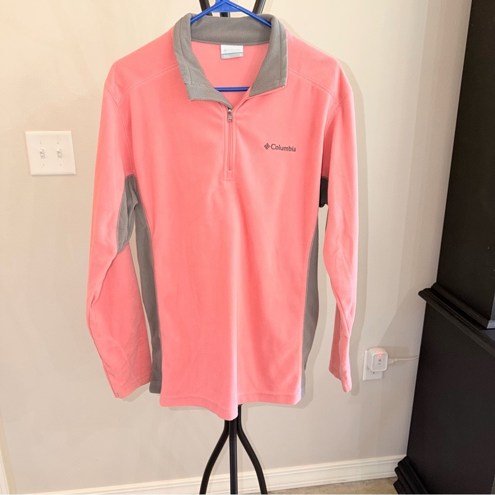 NWOT - Columbia Fleece 1/4 Zip Pullover Pink Gray Womens Jacket - Size M - Picture 1 of 6